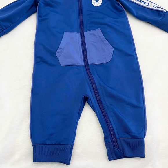 Converse Blue One Piece Coverall Body Suit Boys Size 6M - Picture 2 of 7